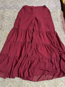 Maroon Unused Sharara Set
