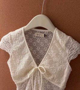 Lace Pearl Button Blouse
