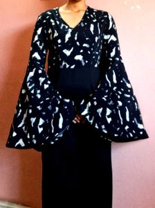 Printed Jumpsuit with Bell Sleeves