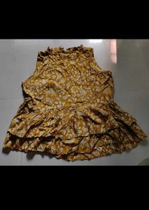 Mustard Printed Top