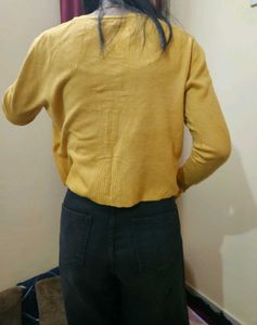 Yellow full sleeved Cardigan