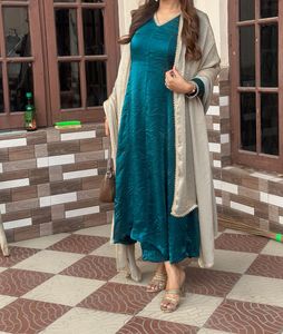 Teal Jimmy Choo Plazzo Kameez