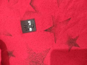 Large New Red Star Print Polo T-Shirt