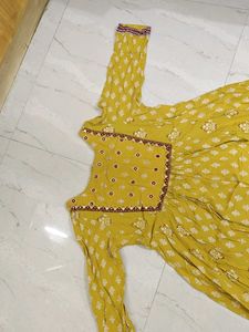 Yellow Embroidered Detail Top