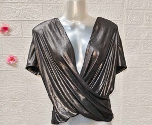 Size M/L 🎁Buy 2 Get 1 Free 🎁,Metallic Wrap Top