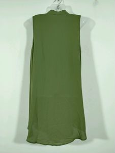 Shein Green Collar Neck Sleeveless Dress (Women)