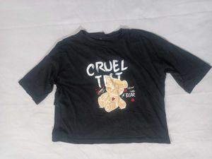 Black "Cruelest Little Bear" Graphic Tee