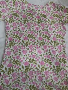 Floral Print Straight Kurti