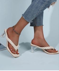 Braided Thong Heel Sandals