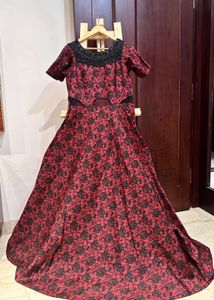 Designer Floral Embroidered Long Dress