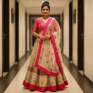 🛍️ Pink Embroidered Heavy Lehenga Choli⭐⭐⭐⭐⭐