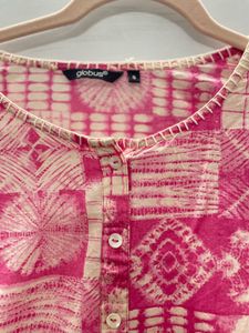 Geometric Print Front Slit Kurta