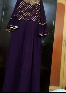 Purple Ethnic Partywear Long Gown For 42 Bust