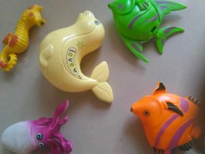 7 Fun Colorful Sea Animal Toy Set,Panda &amp;elephant