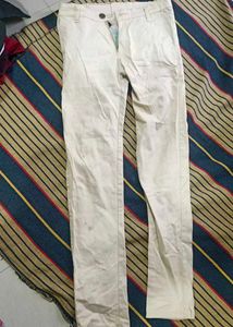 Beige Straight Leg Pants