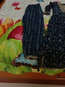Pencil Pant With Anarkali Suit &amp; Dupatta