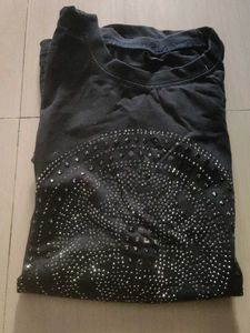 blue Embellished T-shirt