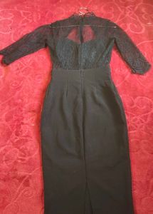 cocktail party Black Lace Midi Dress🎀🖤✨