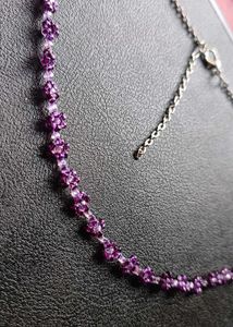 Purple Flower Beaded Necklace