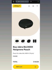 Jabra Neoprene Headphones Pouch for Evolve Model