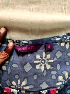 Blue Cotton Kurta With Pocket