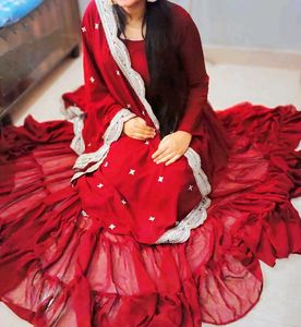 pink anarkali suit new