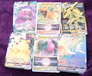 Real Pokemon cards with Vmax & above are there.