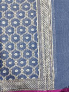 3 Pc Blue Silk Suit Set