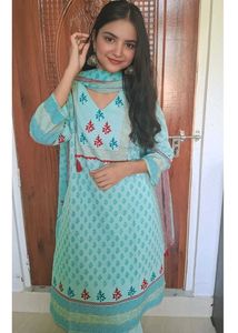 New Light Blue Kurta Set with Dupatta🌼