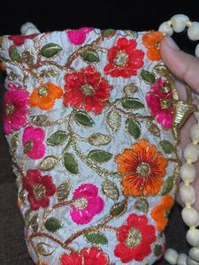 Floral Embroidered Potli Bag