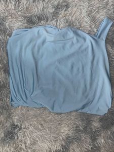 Chic Asymmetric Light Blue Top