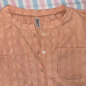 Peach Button-Down Top