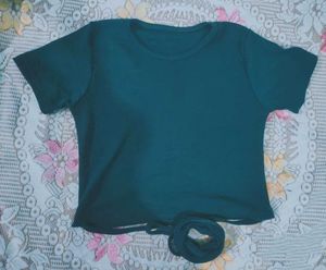 Emerald Green Crisscross Crop Top