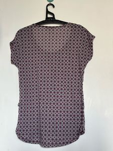 Patterned Button-Down Top
