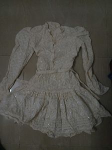 Chic White Embroidered Mini Dress