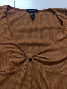 Brown Knot-Front Top