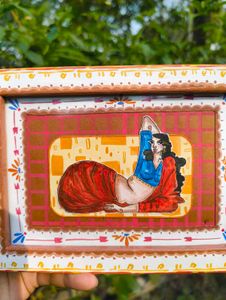 Hand-painted Painting Of A Lady With Frame