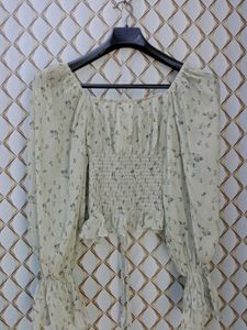 New With Tag Asthetic Korean Ruffled Crop Top