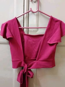 Cute maroon Crop Top and black shrug