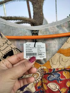 Patchwork Print Crop Top