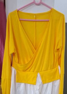Yellow Wrap Top