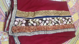 Maroon Saree Party Wear