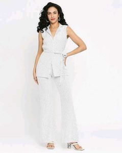 Striped Sleeveless Jumpsuit