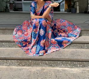 Elegant Blue Floral Lehenga