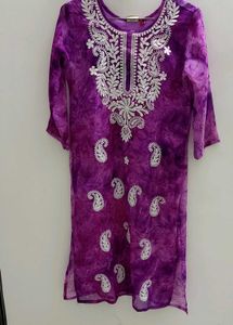 Purple Embroidered Kurta