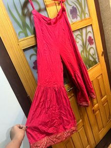 Anouk Ethnic Motifs Foil Print Kurta with Sharara