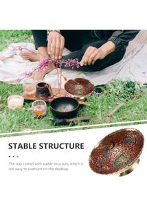 Gold Plated Peacock Embossed Brass Fruit Bowl