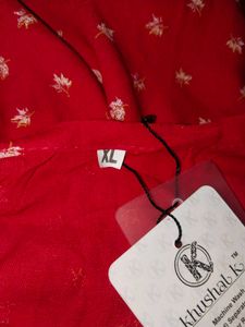 Red Ditsy Print Tunic Dress