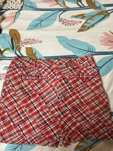 Red Plaid Mini Skirt
