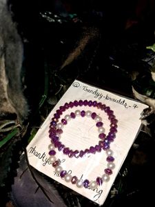 Purple 2Beaded Bracelet Set